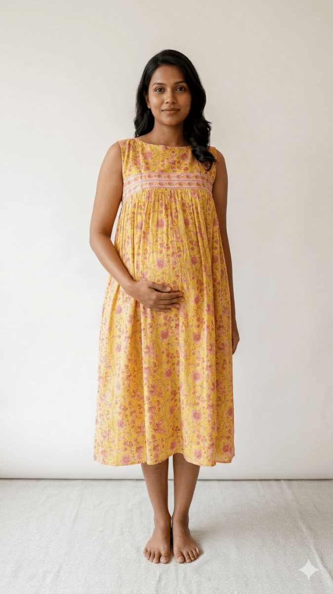 Vasanti Soft Cotton Maternity Feeding Dress