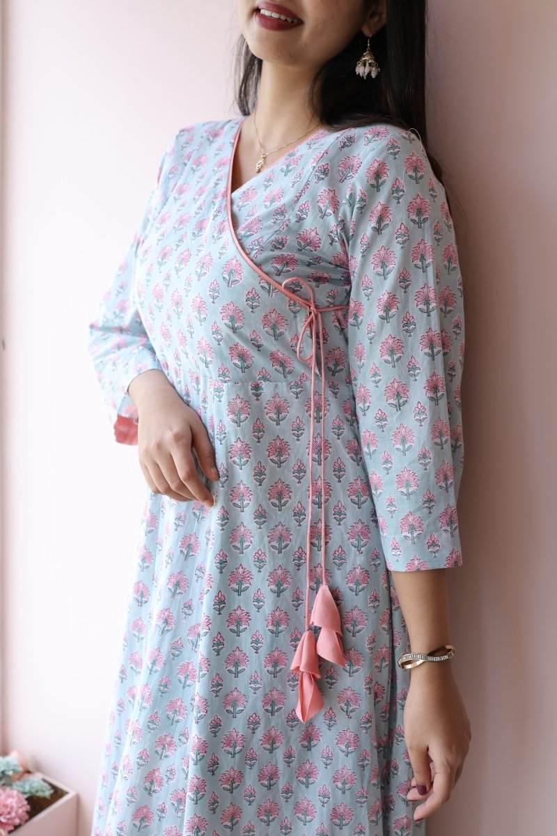 Aaliyah Handblock Printed Cotton Maternity Dress with Feeding Zips | Noor collectionALL US WOMENmaternity and feeding