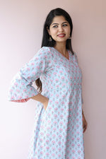 Aaliyah Handblock Printed Cotton Maternity Dress with Feeding Zips | Noor collectionALL US WOMENmaternity and feeding