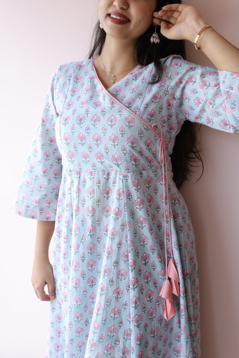 Aaliyah Handblock Printed Cotton Maternity Dress with Feeding Zips | Noor collectionALL US WOMENmaternity and feeding