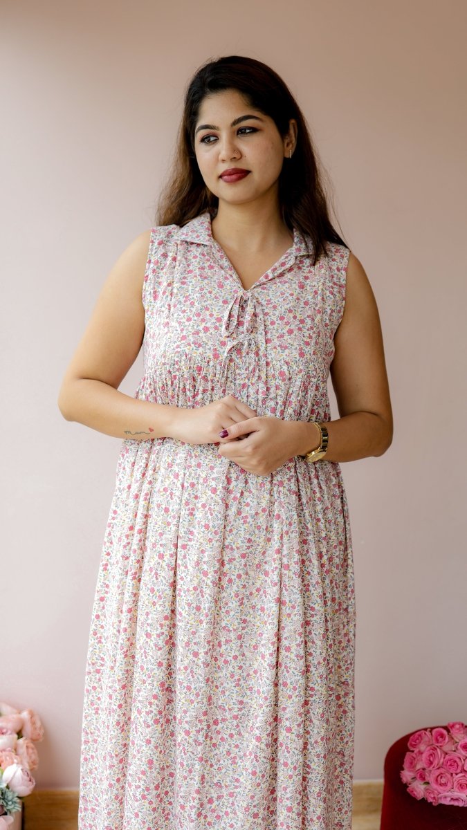 Acorn — Cotton Floral Twin-Zip maternity DressALL US WOMENmaternity and feeding