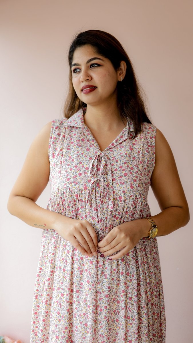 Acorn — Cotton Floral Twin-Zip maternity DressALL US WOMENmaternity and feeding