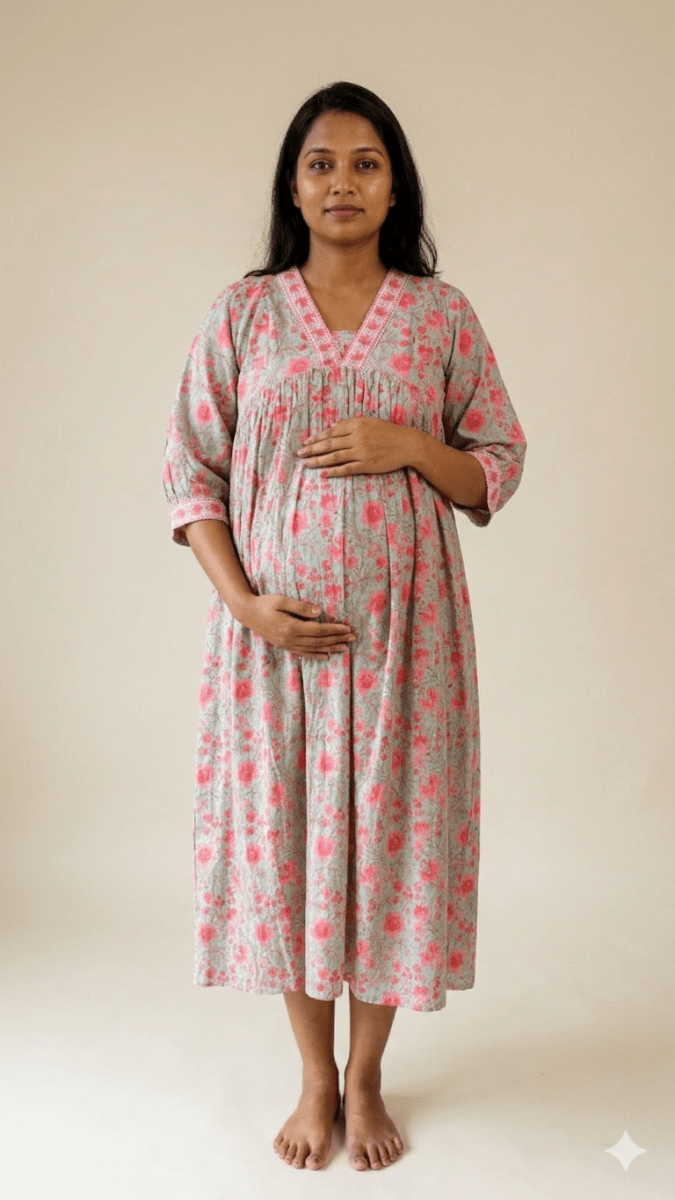 Bhairavi |Soft CottonMaternity & Feeding DressALL US WOMENmaternity and feeding