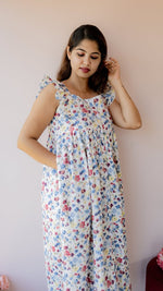 Bower – Ruffle Strap Button-Down Maternity & Nursing Dress in Floral CottonALL US WOMENmaternity and feeding