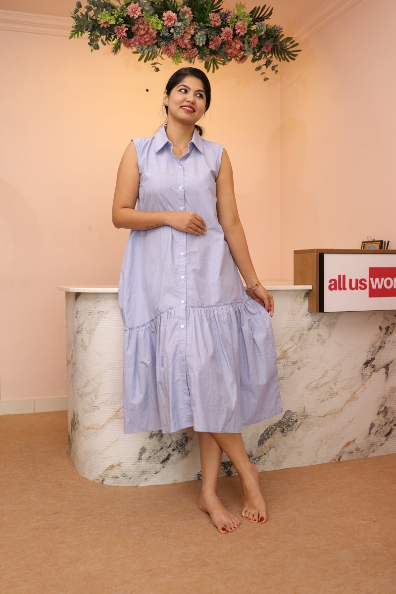 Breathe Calm – Cocoon Edit | Cotton Maternity & Nursing - Friendly Button - Down Shirt DressALL US WOMENmaternity and feeding