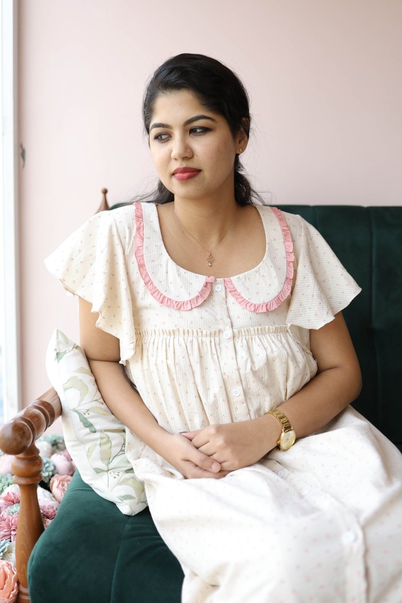 Button - Down Postpartum Nursing Dress – QuietudeALL US WOMENmaternity and feeding