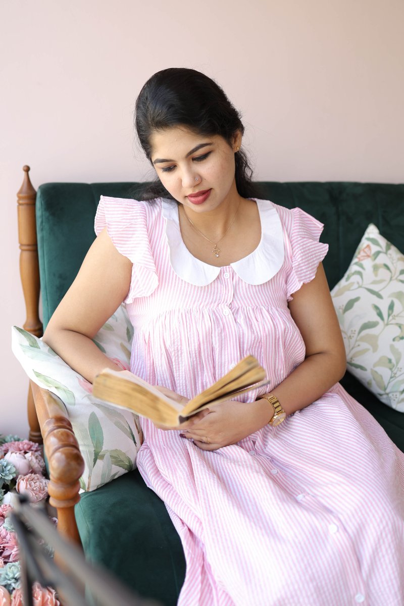 Button - Down Postpartum Nursing Dress – ReposeALL US WOMENmaternity and feeding