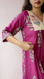 Chenab — Cotton Floral Block Print maternity & Nursing DressALL US WOMENmaternity and feeding