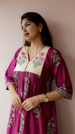 Chenab — Cotton Floral Block Print maternity & Nursing DressALL US WOMENmaternity and feeding