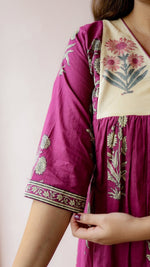Chenab — Cotton Floral Block Print maternity & Nursing DressALL US WOMENmaternity and feeding