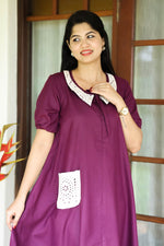 Cherry compote | Cotton Maternity & Feeding zip Dress | Hearth CollectionALL US WOMENmaternity and feeding