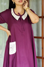 Cherry compote | Cotton Maternity & Feeding zip Dress | Hearth CollectionALL US WOMENmaternity and feeding