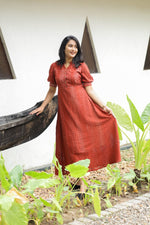 Choux Crème |Burnt Orange Lace Maternity & Feeding Button - Down Dress | HearthALL US WOMENmaternity and feeding