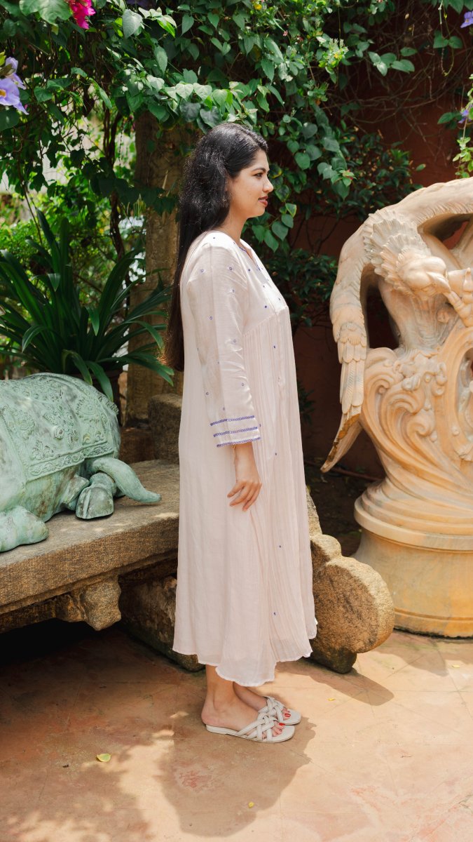 Clarté | Blush & Cobalt Gathered Kurta | ÉLAN PremièreALL US WOMENmaternity and feeding