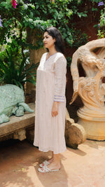 Clarté | Blush & Cobalt Gathered Kurta | ÉLAN PremièreALL US WOMENmaternity and feeding