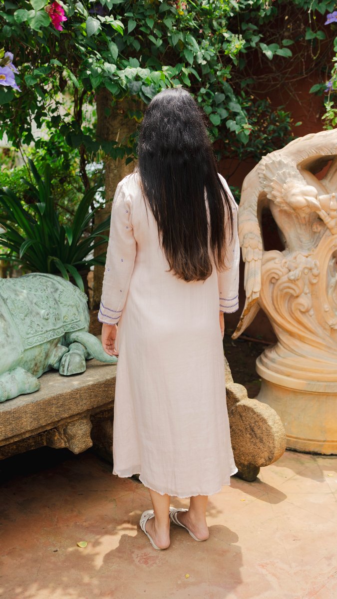 Clarté | Blush & Cobalt Gathered Kurta | ÉLAN PremièreALL US WOMENmaternity and feeding