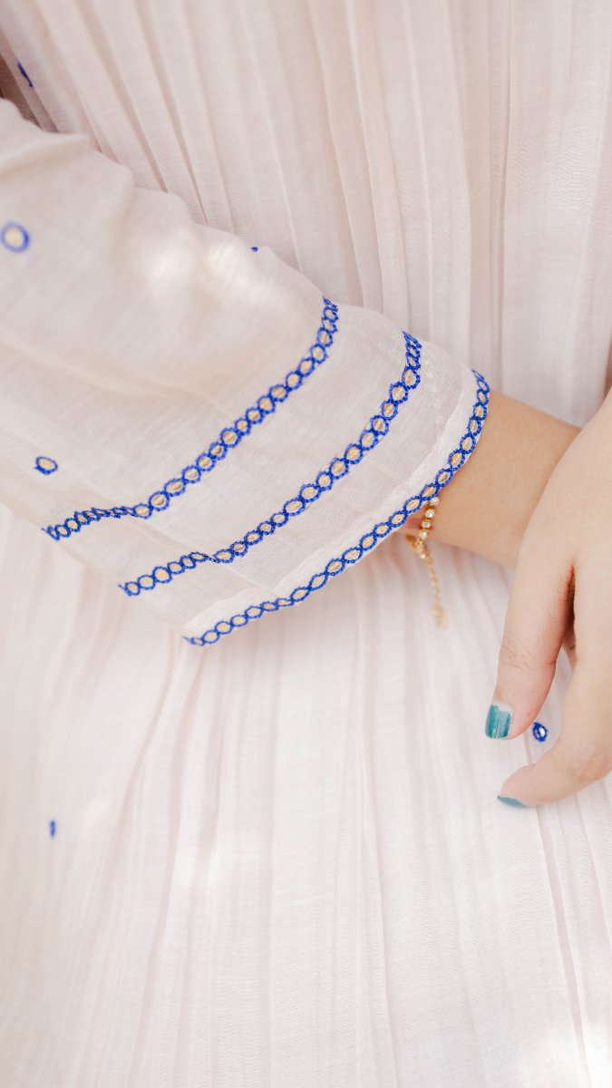 Clarté | Blush & Cobalt Gathered Kurta | ÉLAN PremièreALL US WOMENmaternity and feeding