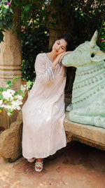 Clarté | Blush & Cobalt Gathered Kurta | ÉLAN PremièreALL US WOMENmaternity and feeding