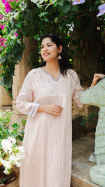 Clarté | Blush & Cobalt Gathered Kurta | ÉLAN PremièreALL US WOMENmaternity and feeding