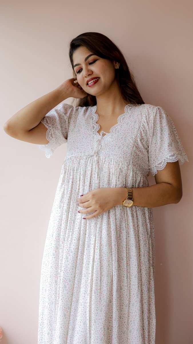 Cobble — Rayon Lace-Trim Homecoimg DressALL US WOMENmaternity and feeding