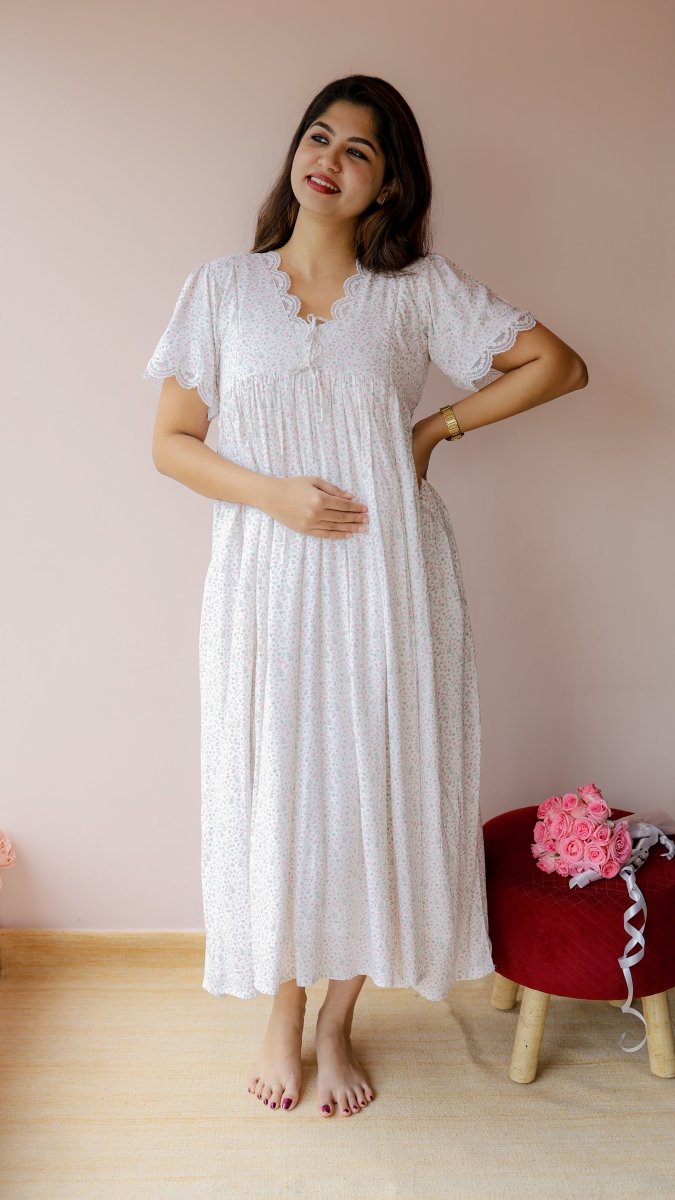 Cobble — Rayon Lace-Trim Homecoimg DressALL US WOMENmaternity and feeding