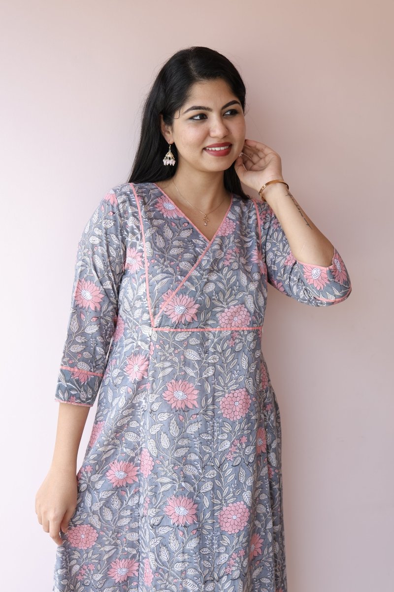 Diya Handblock Cotton Feeding - Friendly Maternity Dress | Noor collectionALL US WOMENmaternity and feeding