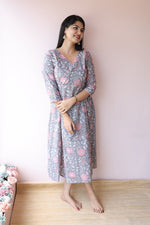 Diya Handblock Cotton Feeding - Friendly Maternity Dress | Noor collectionALL US WOMENmaternity and feeding