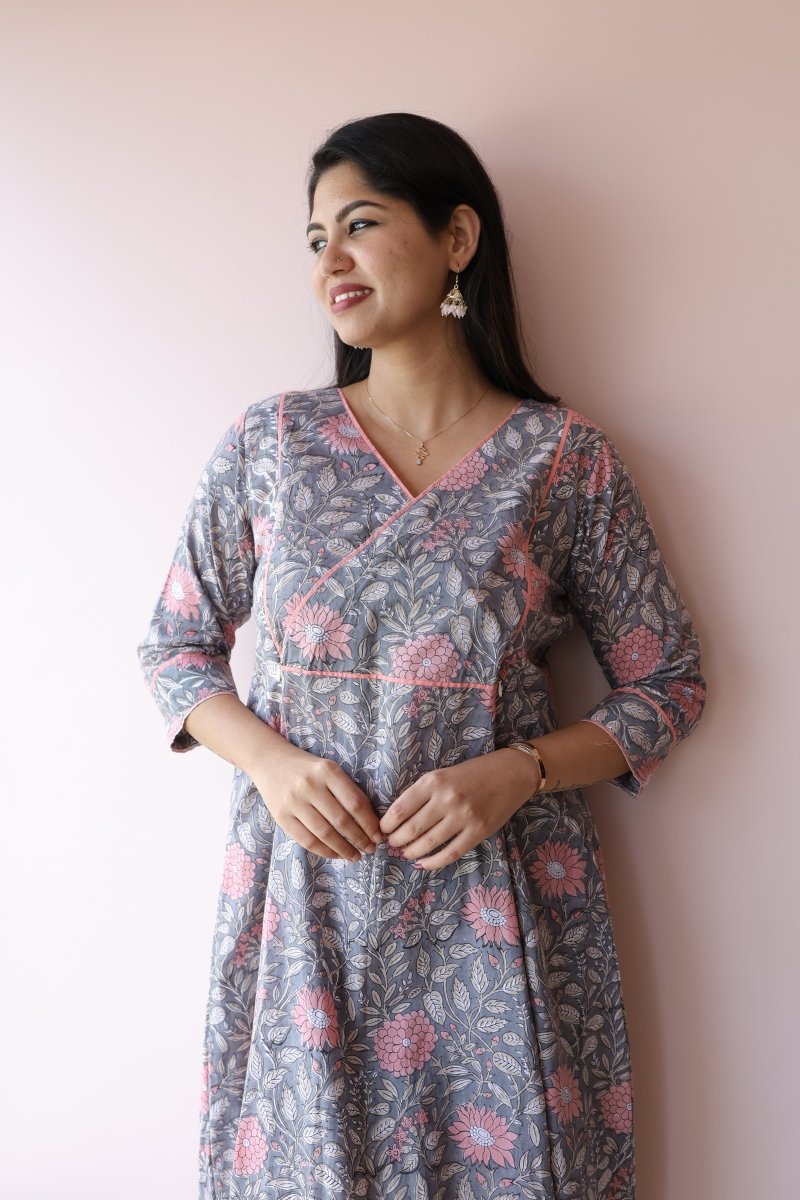 Diya Handblock Cotton Feeding - Friendly Maternity Dress | Noor collectionALL US WOMENmaternity and feeding