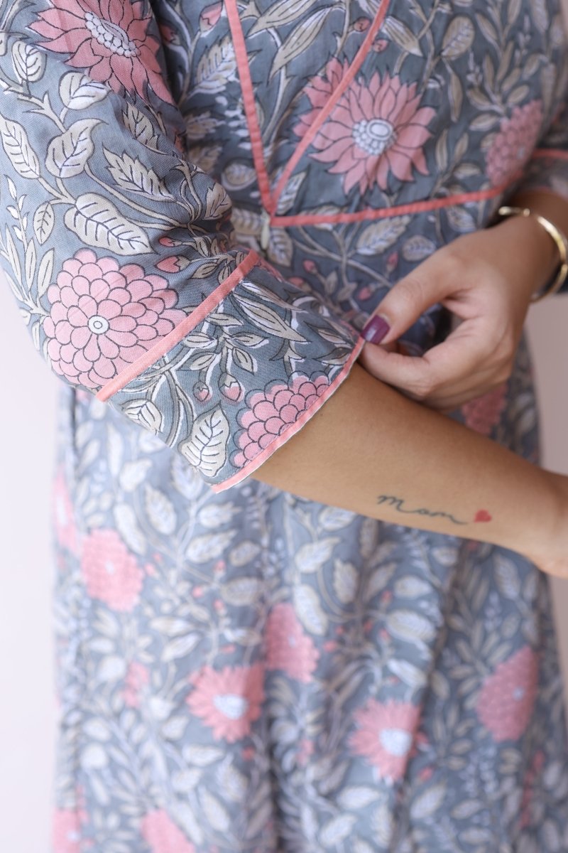 Diya Handblock Cotton Feeding - Friendly Maternity Dress | Noor collectionALL US WOMENmaternity and feeding