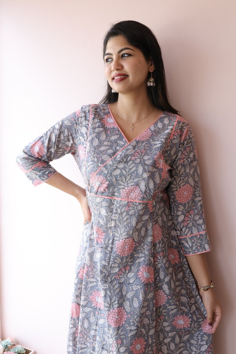 Diya Handblock Cotton Feeding - Friendly Maternity Dress | Noor collectionALL US WOMENmaternity and feeding