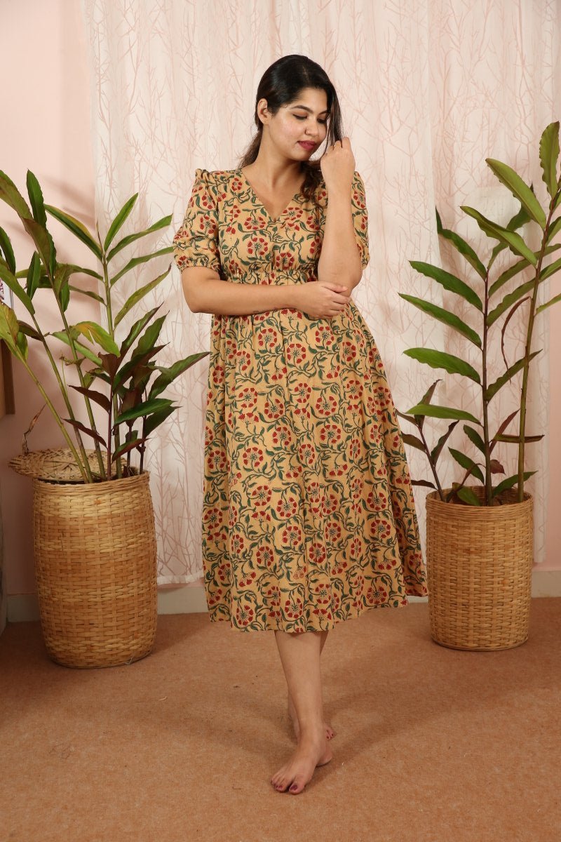 Dress|Maternity|Feeding|Shubhadha|Biege|HomewearALL US WOMENmaternity and feeding