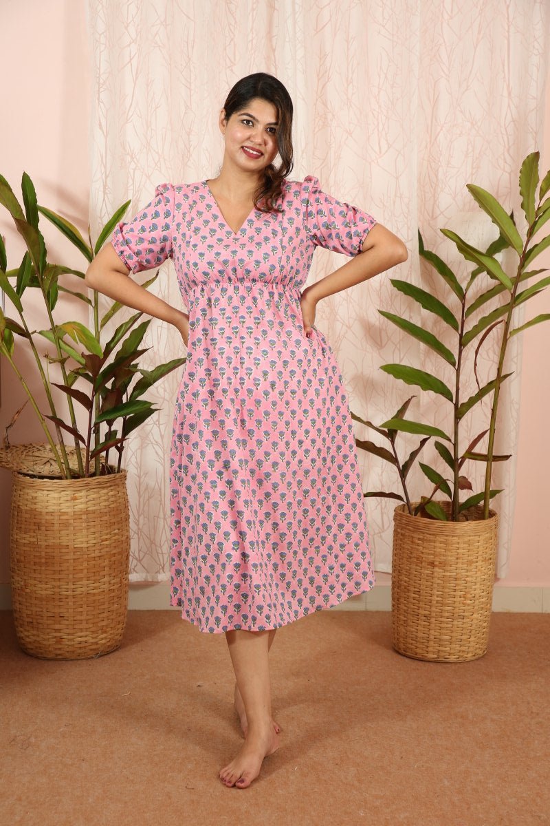 Dress|Maternity|Feeding|Shubhadha|pink|HomewearALL US WOMENmaternity and feeding