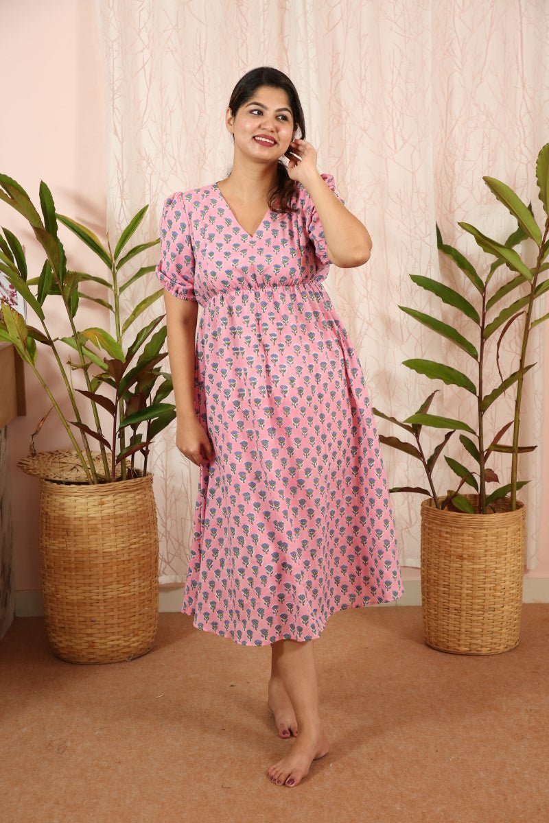 Dress|Maternity|Feeding|Shubhadha|pink|HomewearALL US WOMENmaternity and feeding