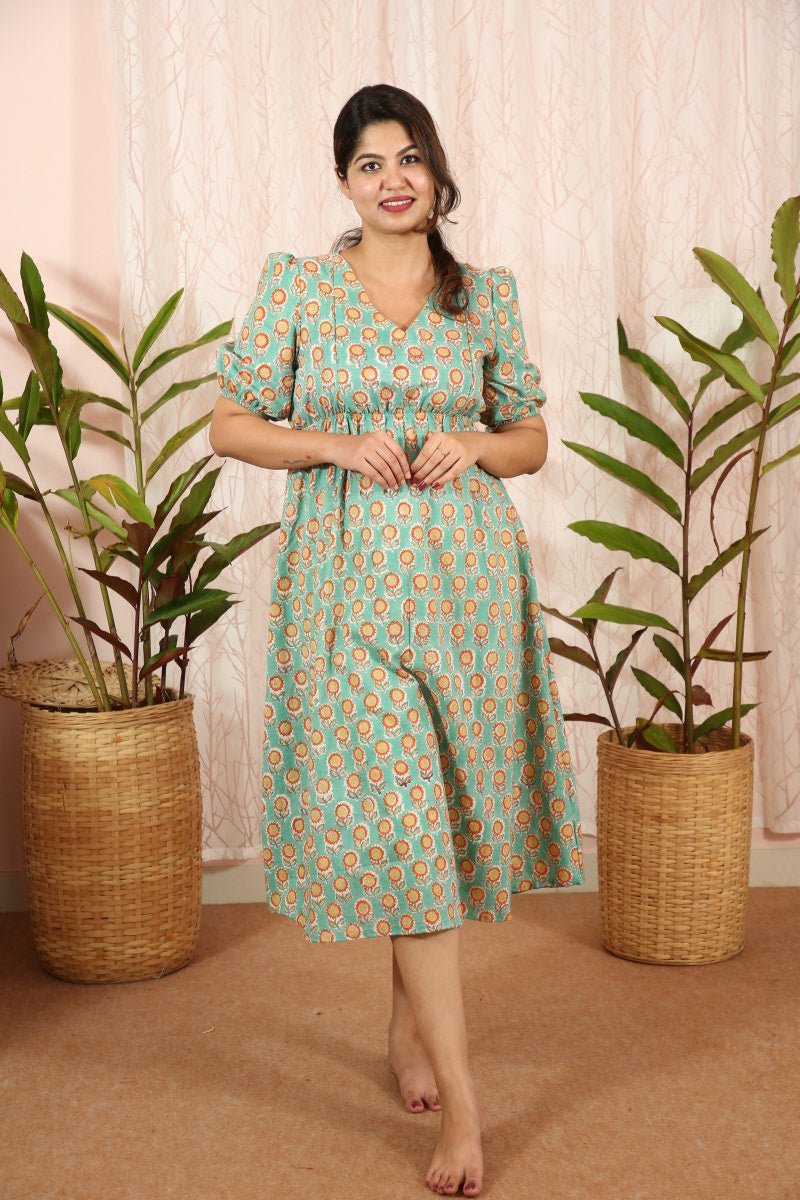 Dress|Maternity|Feeding|Shubhadha|seagreen|HomewearALL US WOMENmaternity and feeding