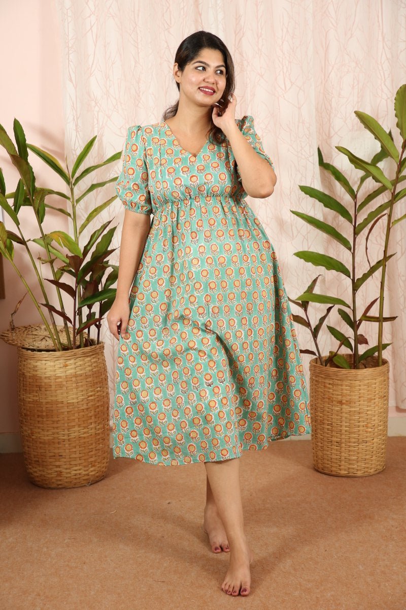 Dress|Maternity|Feeding|Shubhadha|seagreen|HomewearALL US WOMENmaternity and feeding