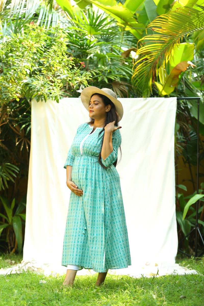 Dress|Maternity|Feeding|Summer|seagreen