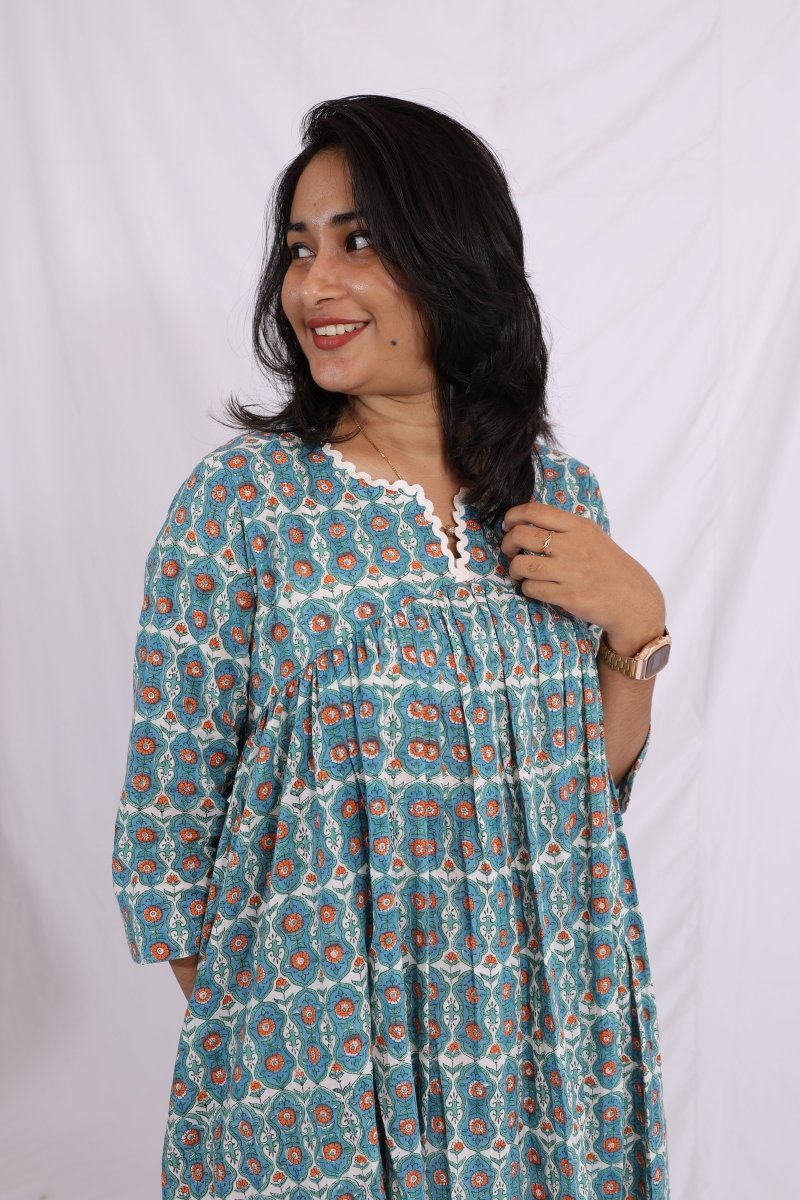 Everyday Glow Kurthi – Handblock Print Maternity & Nursing Kurthi | Passeo CollectionALL US WOMENmaternity and feeding