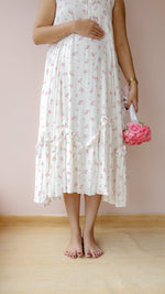 Fog — Cotton Floral Ruffle-Hem homecoming DressALL US WOMENmaternity and feeding