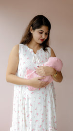 Fog — Cotton Floral Ruffle-Hem homecoming DressALL US WOMENmaternity and feeding