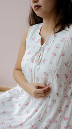 Fog — Cotton Floral Ruffle-Hem homecoming DressALL US WOMENmaternity and feeding