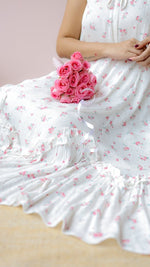 Fog — Cotton Floral Ruffle-Hem homecoming DressALL US WOMENmaternity and feeding
