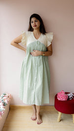 Furrow — Cotton Eyelet Button-Down Recovery DressALL US WOMENmaternity and feeding