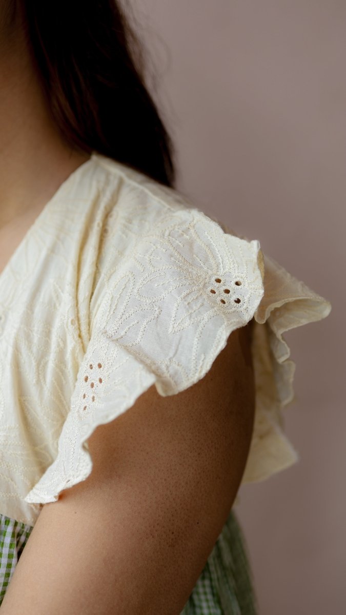 Furrow — Cotton Eyelet Button-Down Recovery DressALL US WOMENmaternity and feeding
