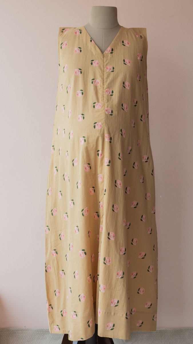 Ganga | Blush Rose Print Cotton Maternity & Nursing DressALL US WOMENmaternity and feeding