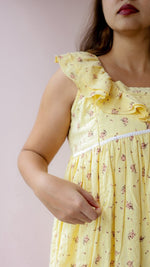 Hazel — Cotton Ruffle-Neck Nursing DressALL US WOMENmaternity and feeding