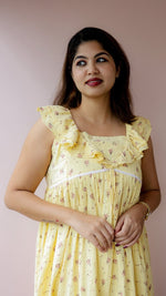 Hazel — Cotton Ruffle-Neck Nursing DressALL US WOMENmaternity and feeding
