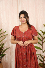 Hospitalgown|Maternity|Brickred|Alluswomen|shubhadhaALL US WOMENmaternity and feeding