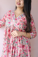 Inara |Ethnic Handblock Printed Cotton Maternity Dress & Feeding Zips | Noor All us womenALL US WOMENmaternity and feeding