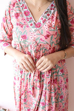 Inara |Ethnic Handblock Printed Cotton Maternity Dress & Feeding Zips | Noor All us womenALL US WOMENmaternity and feeding
