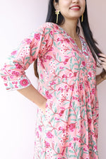 Inara |Ethnic Handblock Printed Cotton Maternity Dress & Feeding Zips | Noor All us womenALL US WOMENmaternity and feeding